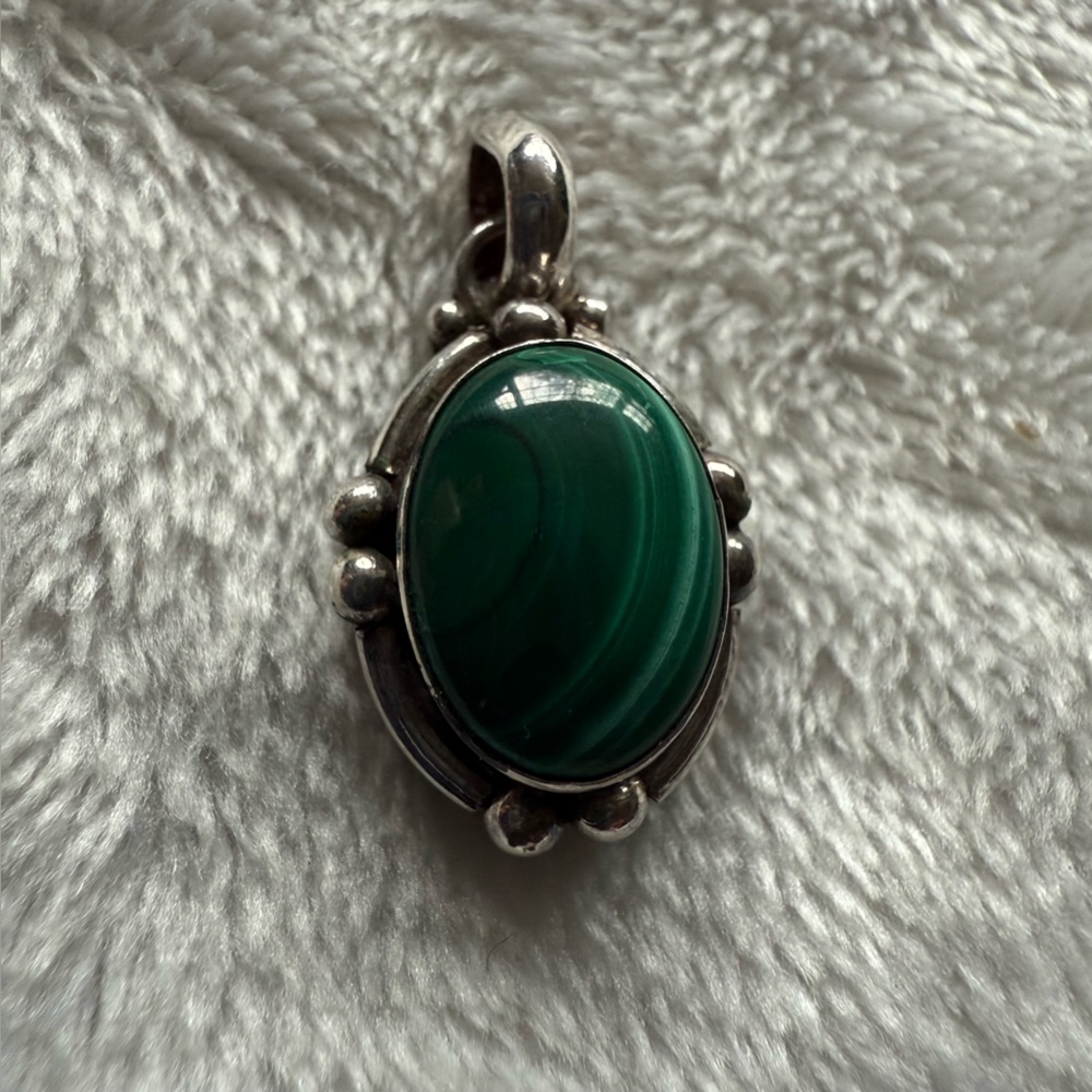 Malachite and Sterling Silver Pendant